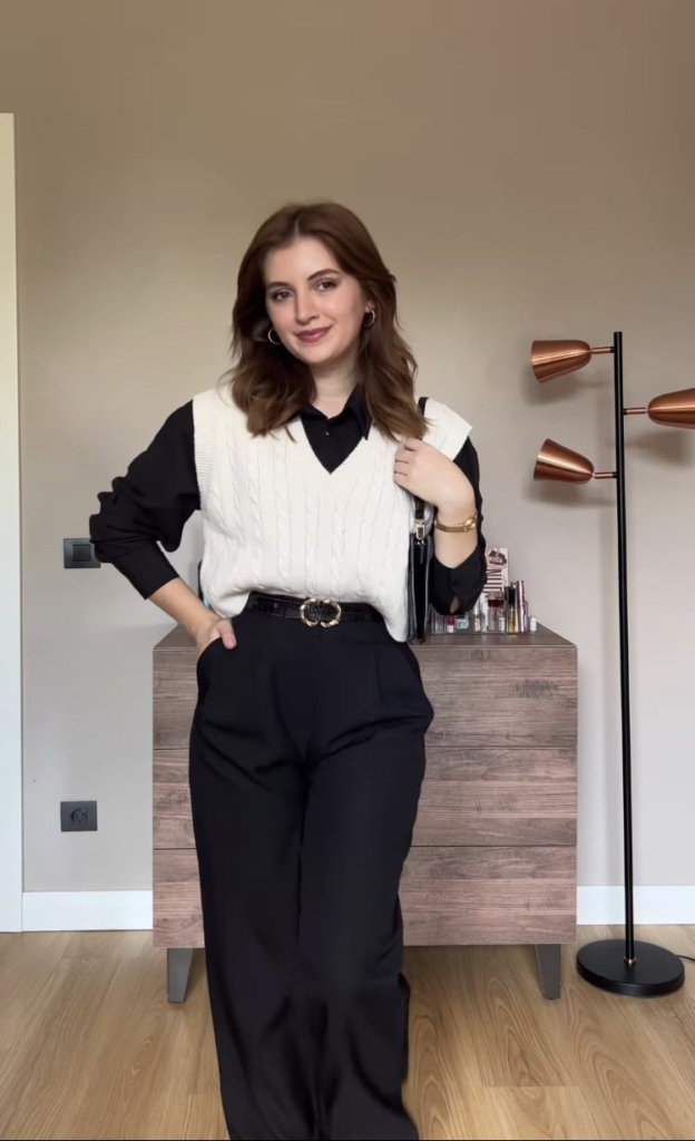 Classic Monochrome with Statement Vest