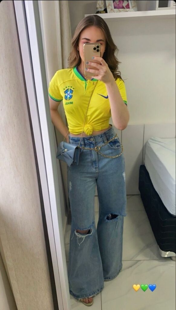 Vibrant Jersey with Distressed Denim