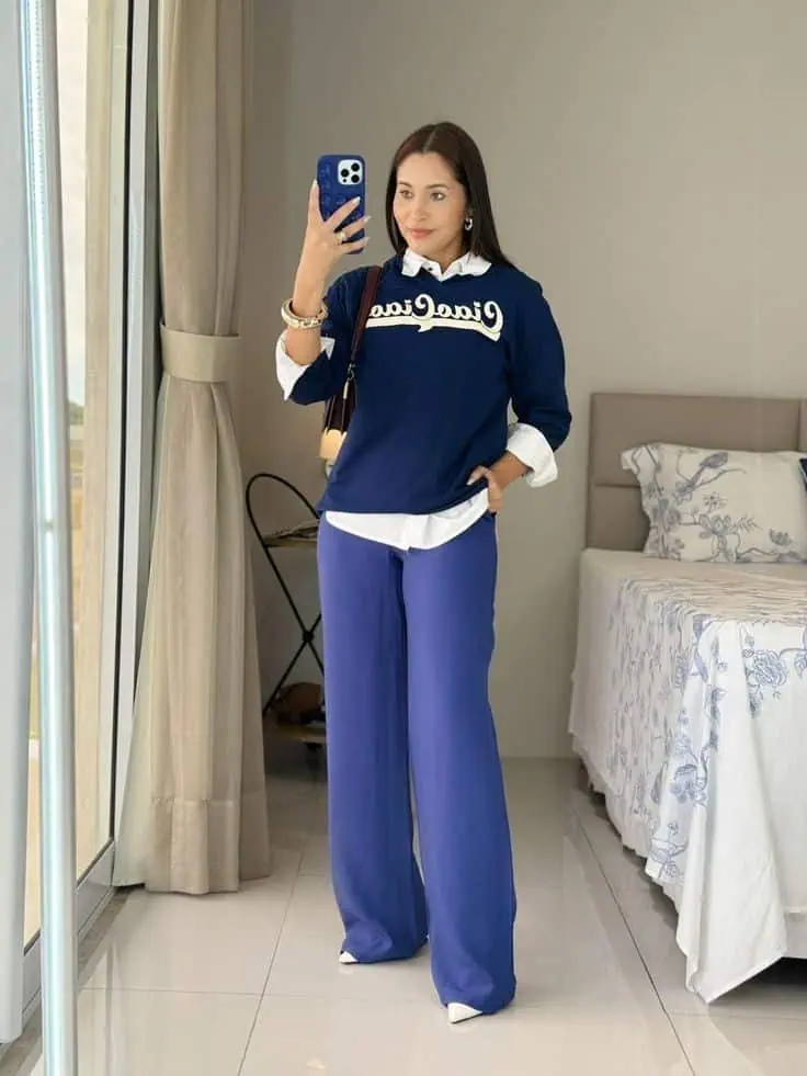 Team Spirit Sweatshirt and Wide-Leg Pants