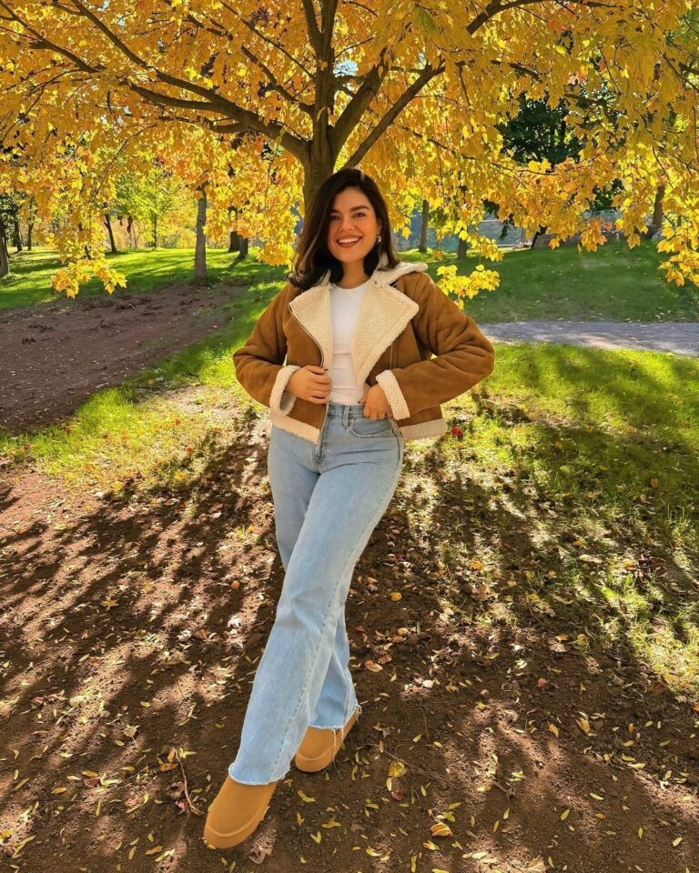 Caramel Jacket with Crisp White Layers