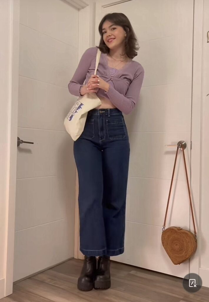 Purple Top with Dark Denim Perfection