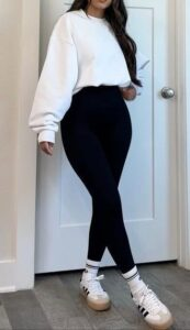 Monochrome Casual with Sporty Sneakers