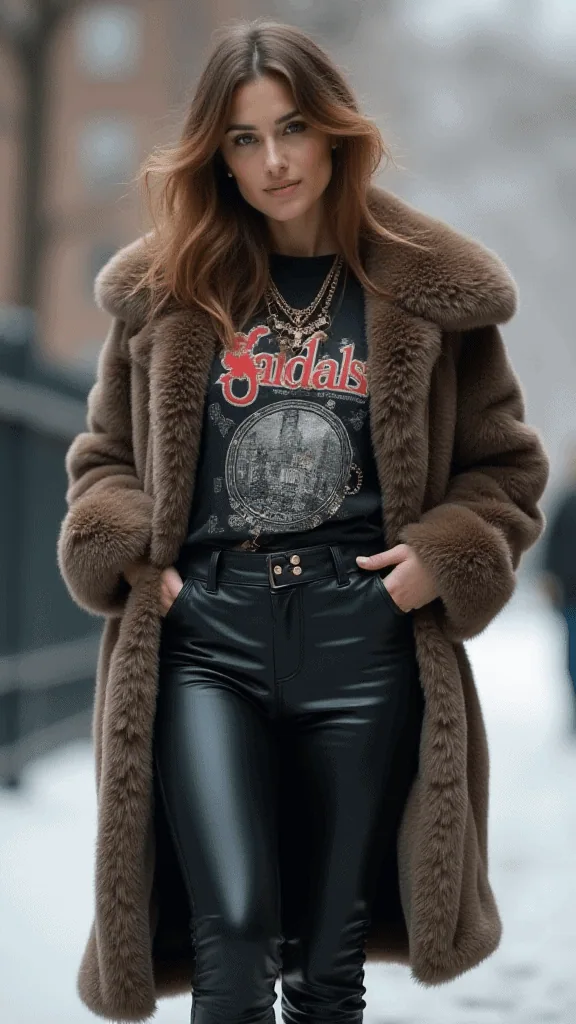 Graphic Tee and Leather Pants