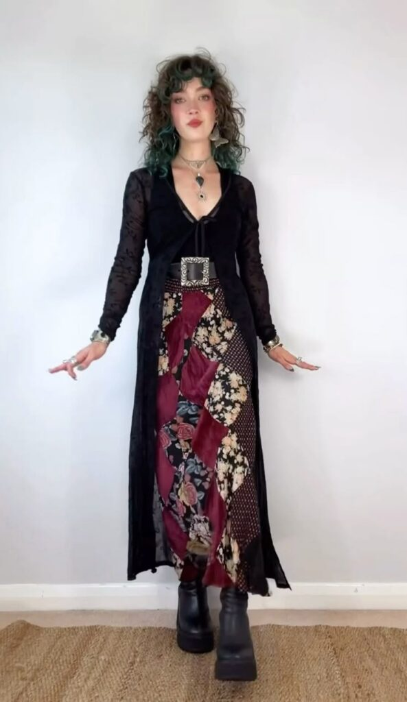Gothic Velvet and Floral Layering
