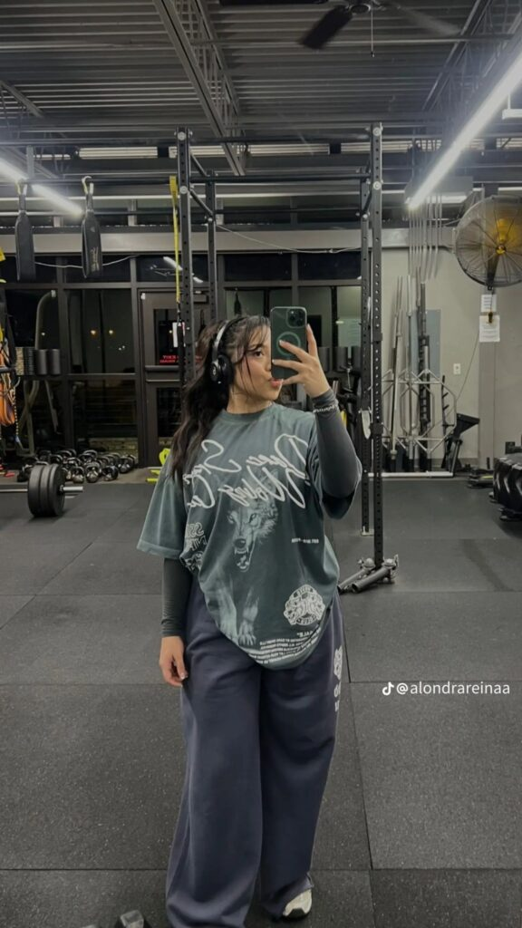 Oversized Graphic Tee with Fitted Base Layers