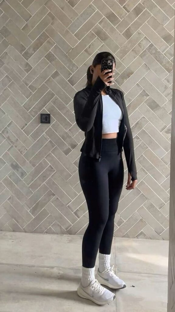 Classic Black Jacket with White Accents