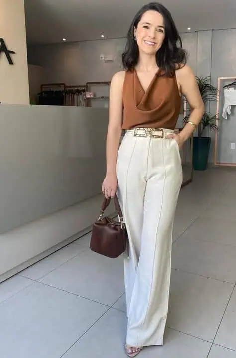 Neutral Tones with Statement Belt