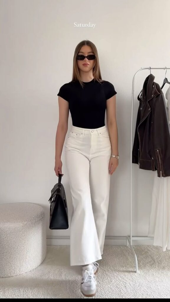 Crisp White Jeans for Contrast