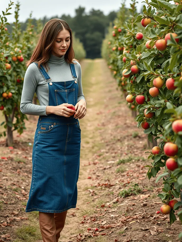Turtleneck and Overall Dress