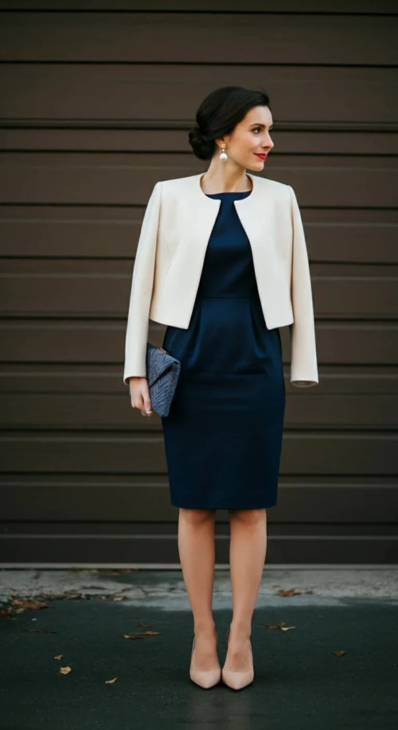 Pencil Dress with Cropped Jacket