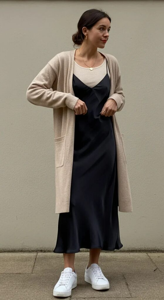 Cardigan and Slip Maxi