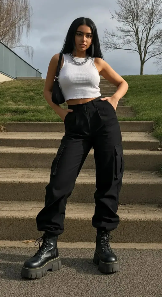 Cropped Tank and Platform Boots