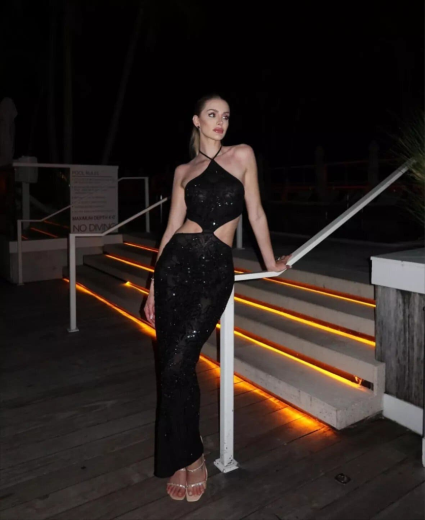 Sparkling Halter-Neck Cutout Dress