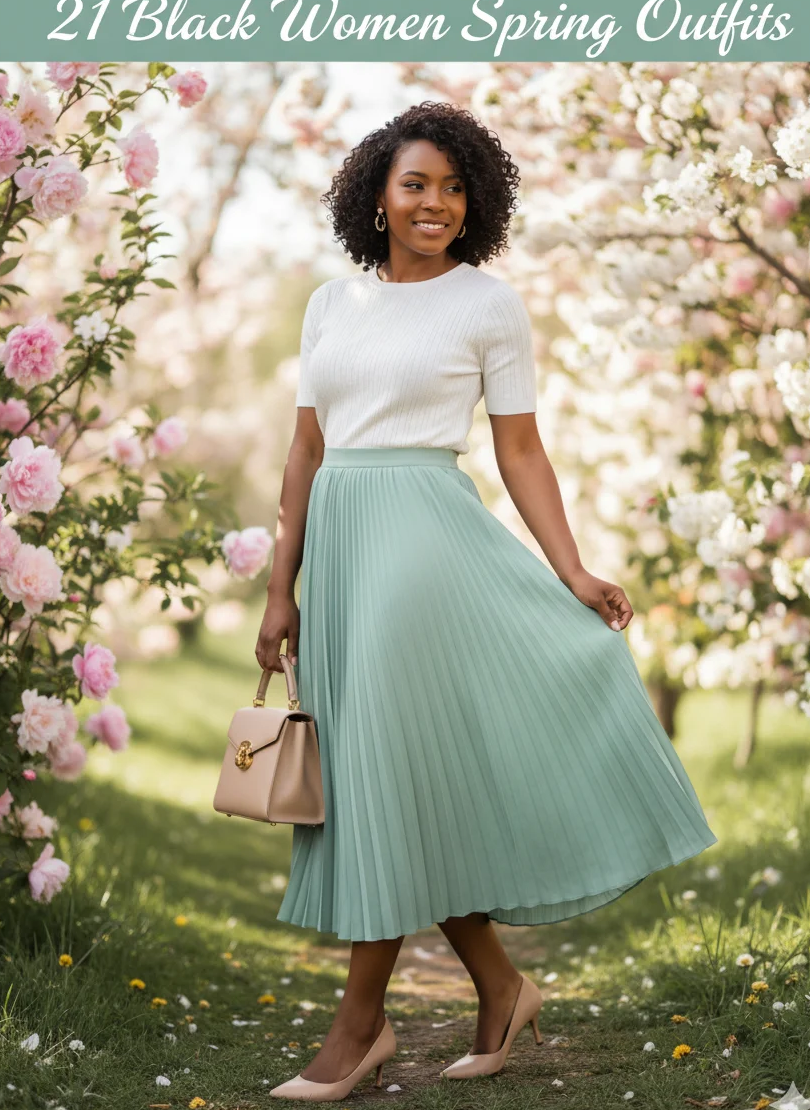Feminine Pleated Skirt Style
