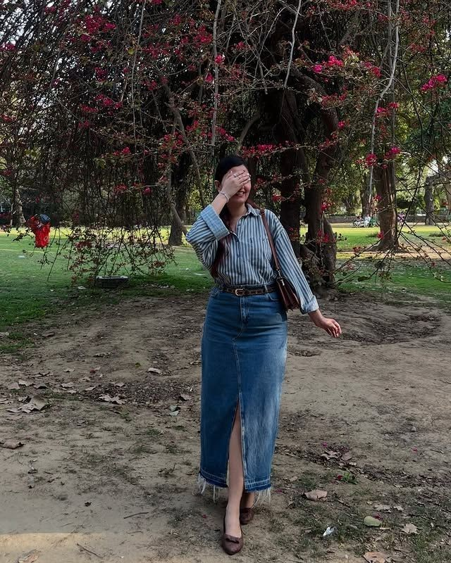Chic Denim and Stripes Combo