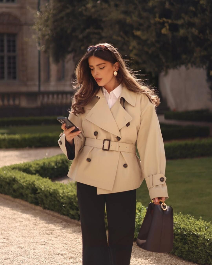Chic Cropped Trench Coat Ensemble