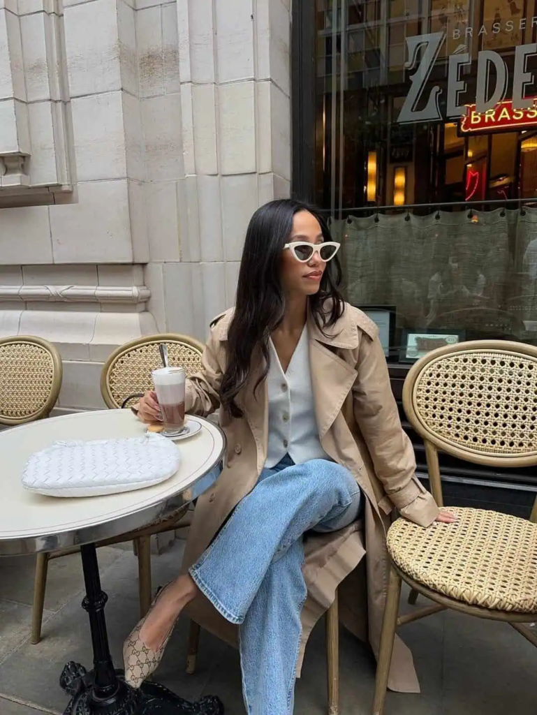 Chic Trench Coat and Denim Combo