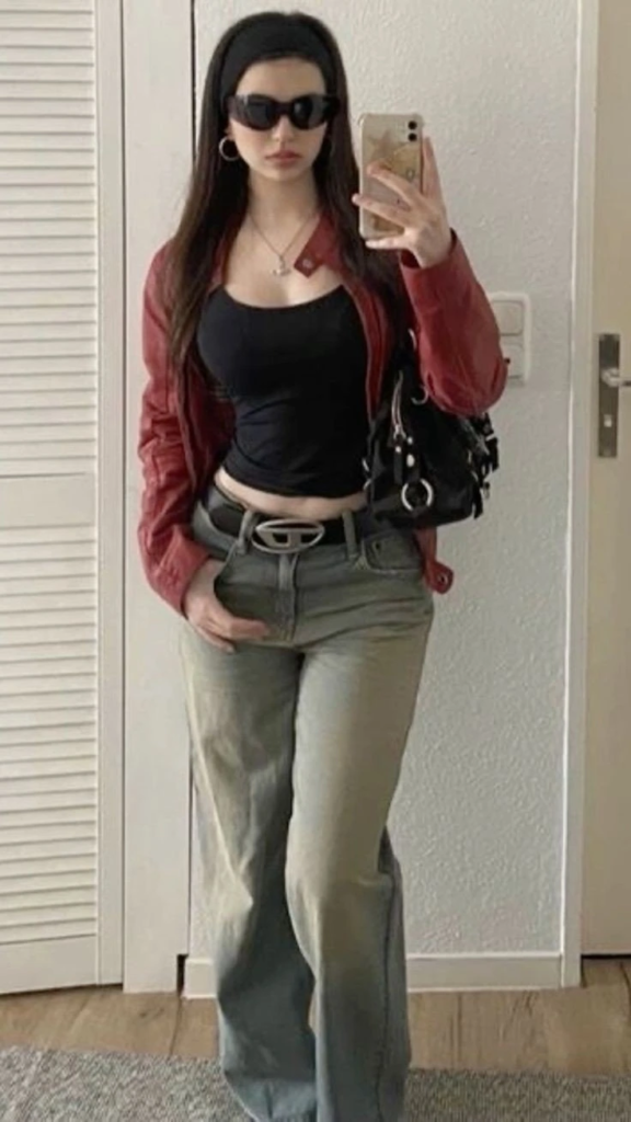 Oversized Blazer with Cropped Denim