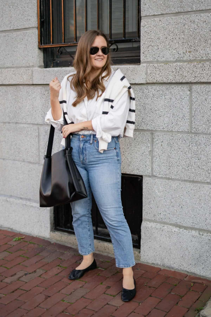 Striped Cardigan and Denim Combo