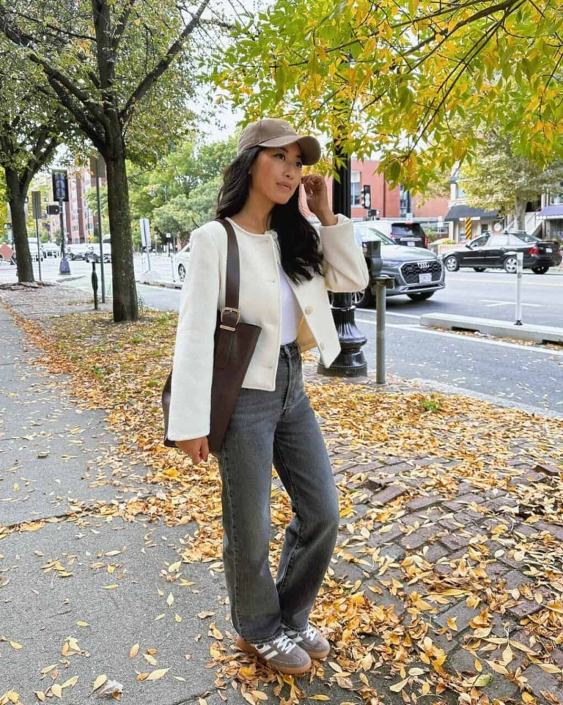 casual Chic in Cream and Denim