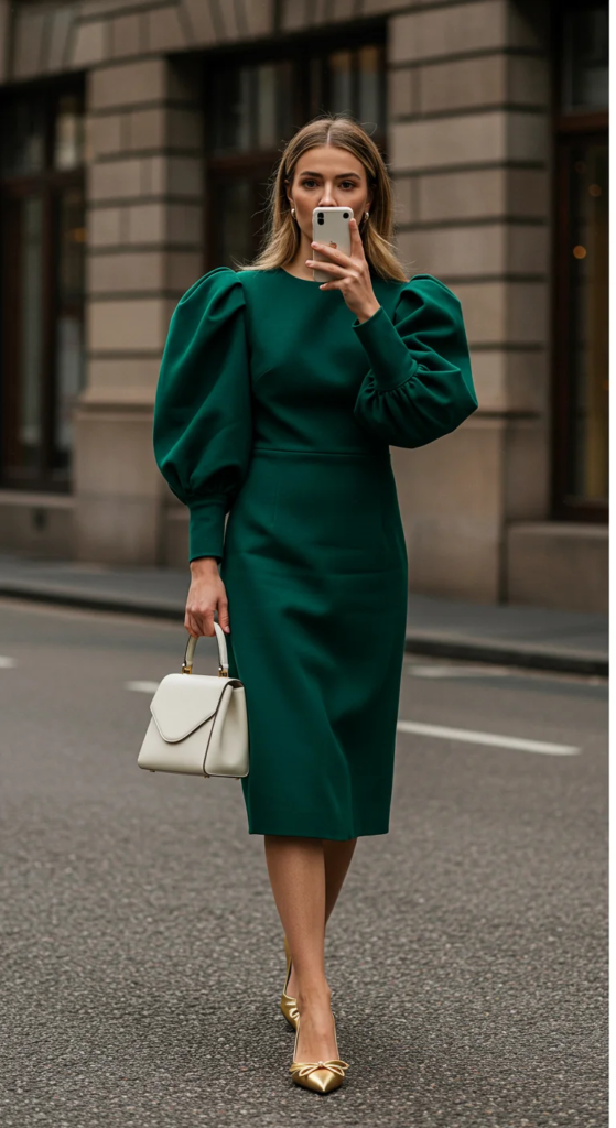 Power Dress with Statement Sleeves