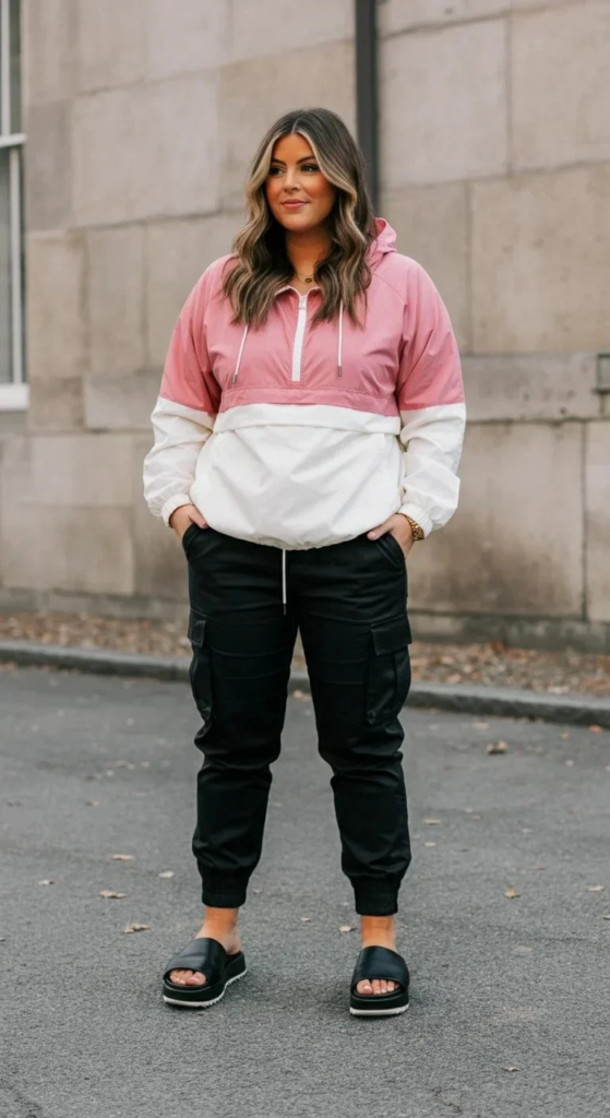 Two-Tone Windbreaker and Cargo Joggers