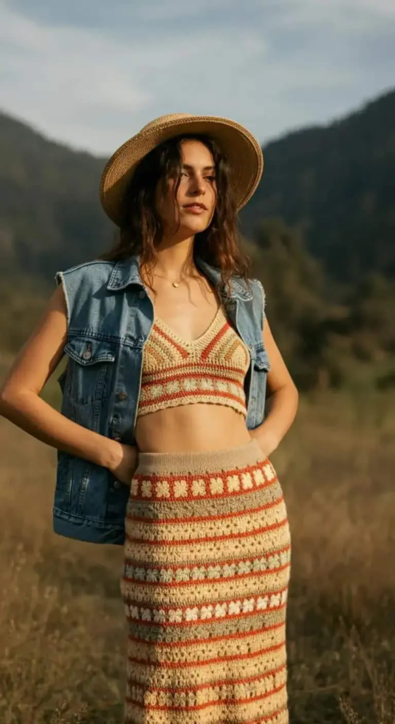 Peasant Top with Leather Shorts