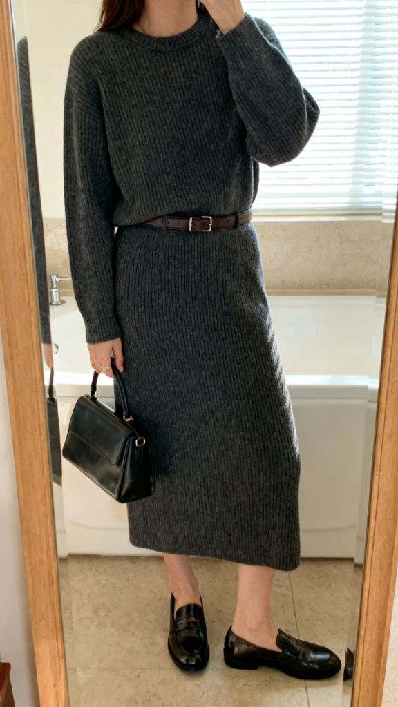 Monochrome Knit Set That Looks Like Quiet Luxury