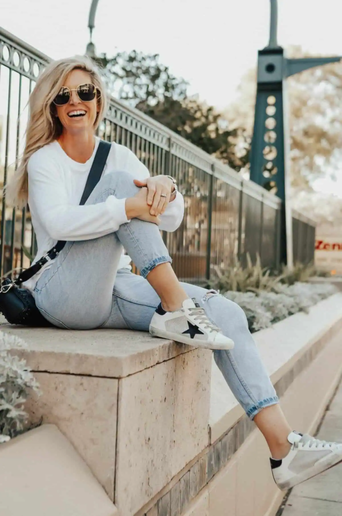 Casual Cool in White and Denim