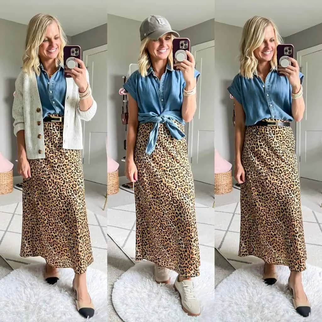 Versatile Leopard Skirt Styling Trio