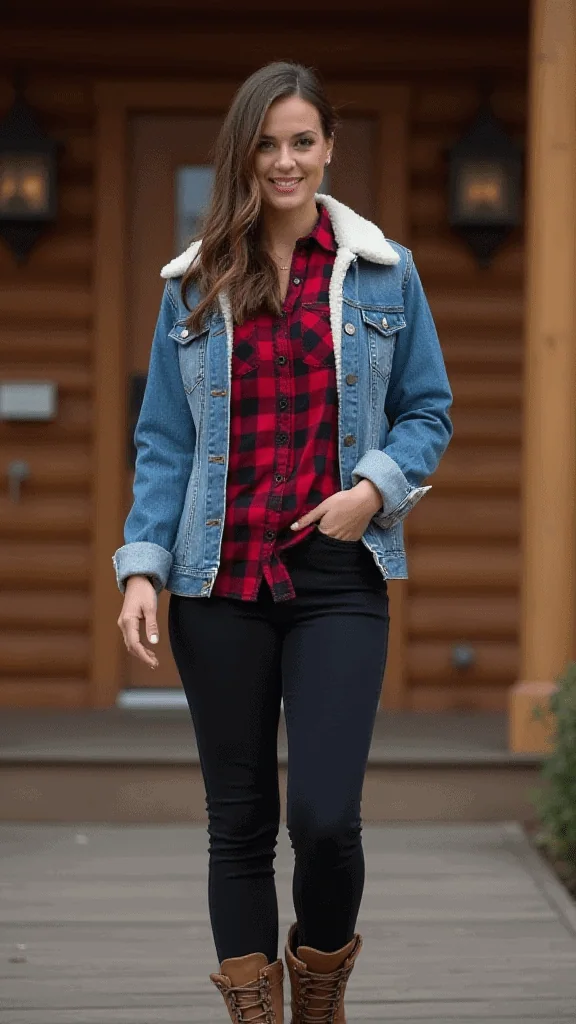 Flannel Shirt and Sherpa-Lined Jacket