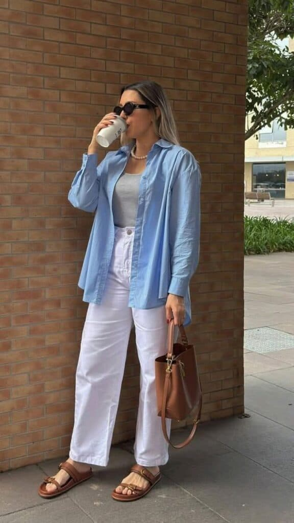 Breezy Blue and White Ensemble