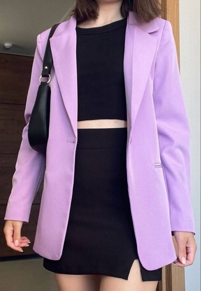 Lavender Blazer with Black Monochrome Base
