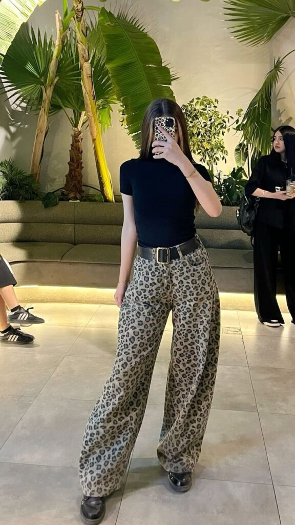 Leopard Print Wide-Leg Pants Magic