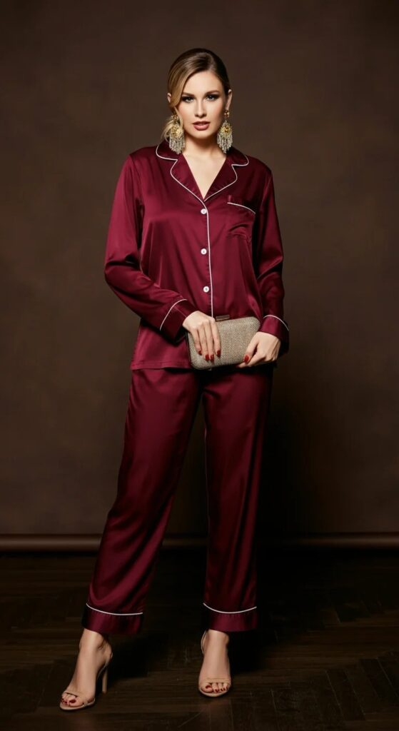 Silk Pajama Set as Eveningwear