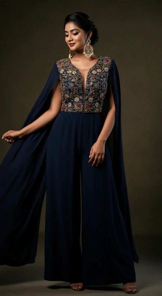 Modern Jumpsuit with Cape Detail