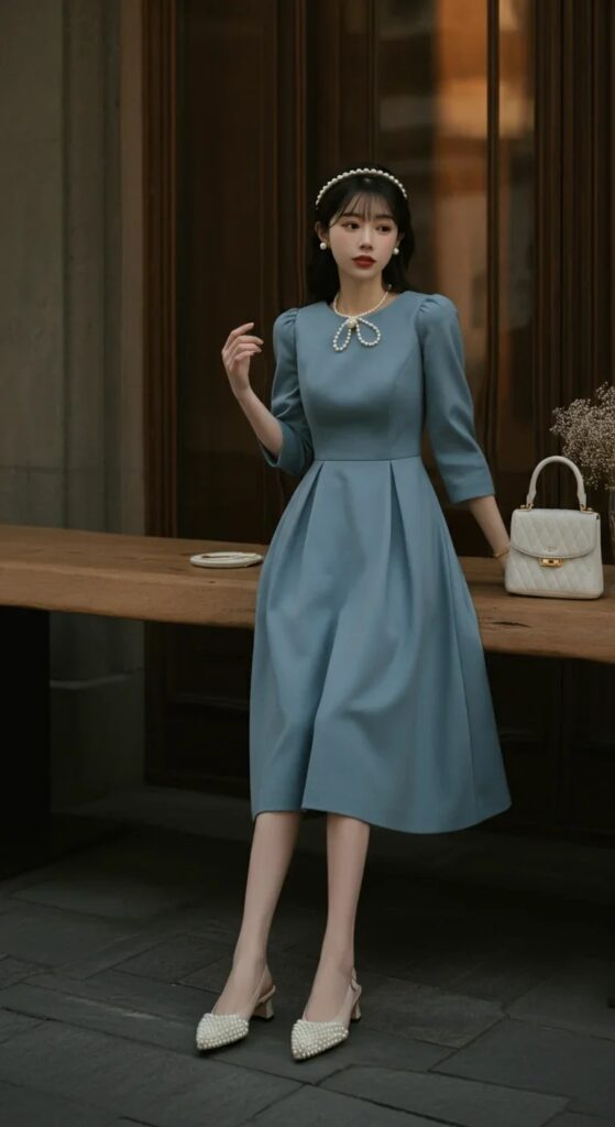Modern Tea Length Dress