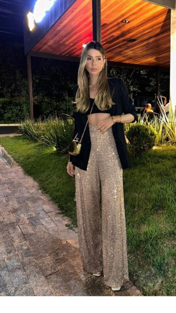 Sequin Pants with Classic Blazer