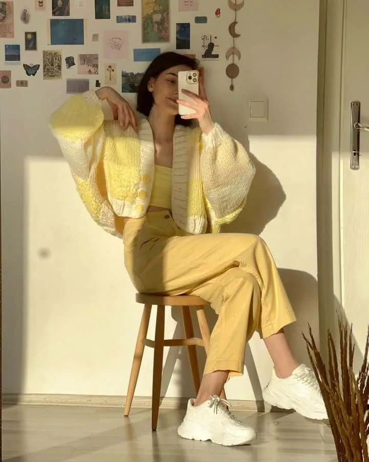 Sunshine Yellow Chunky Knit Combo