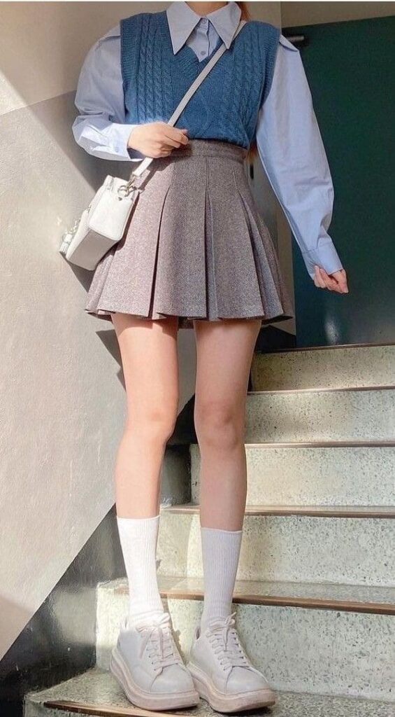 Preppy Chic Sweater Vest Ensemble