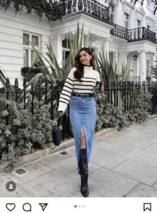 Chic Stripes and Denim Combo