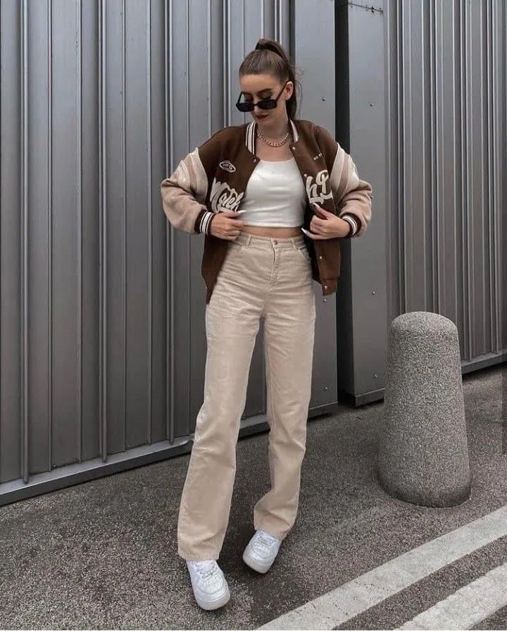 Varsity Chic Meets Neutral Comfort