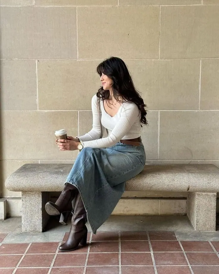 Cozy Knit and Denim Duo