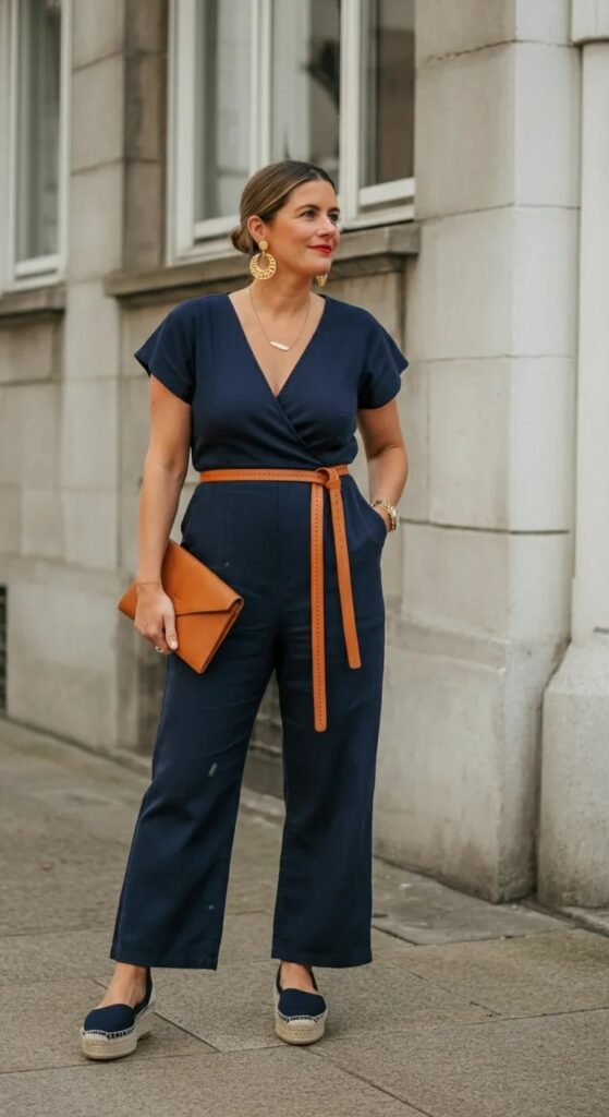 Wrap Jumpsuit with Statement Belt