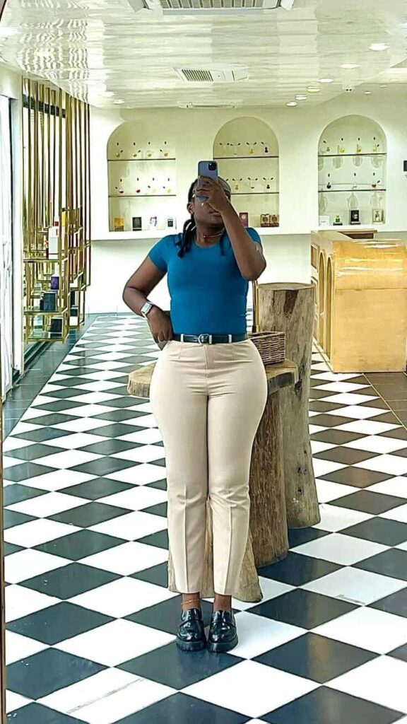 Vibrant Blue and Beige Casual Chic