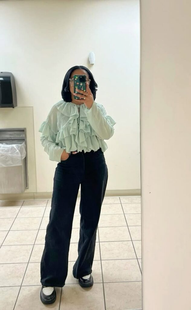 Ruffled Elegance Meets Casual Chic