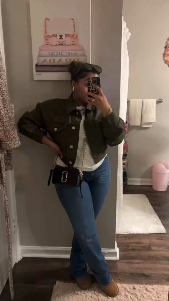 Chic Cropped Jacket and Jeans Combo