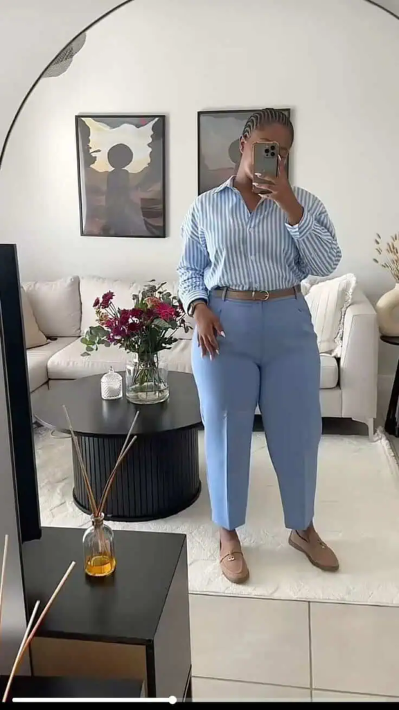 Chic Blue Monochrome Business Casual