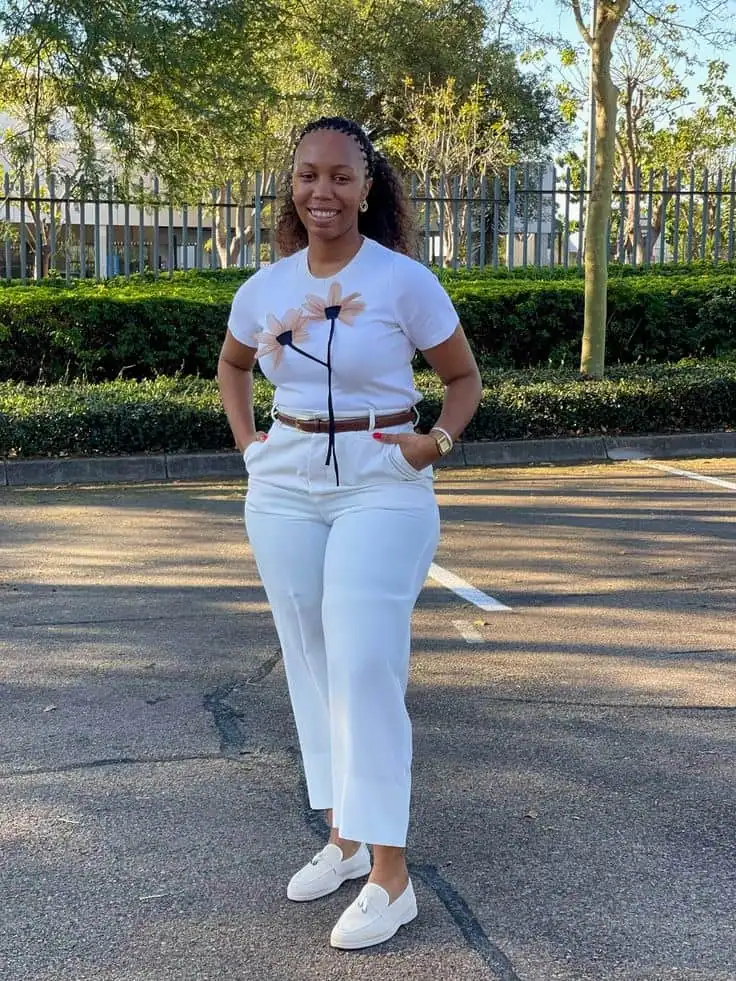 Crisp White with Floral Accents