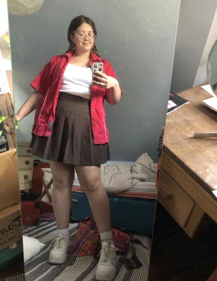 Oversized Shirt with Structured Skirt Mix